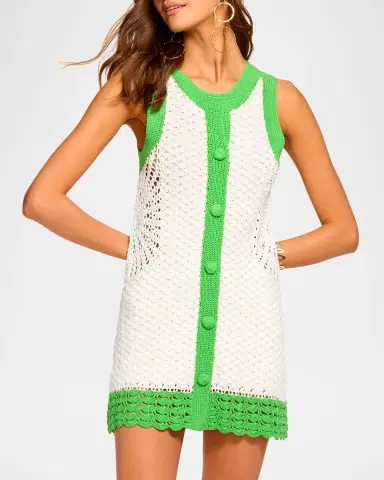 Ramy Brook Chelsea Crochet Button-Front Mini Dress | Thumbnail 4 Ramy Brook Chelsea Crochet Button-Front Mini Dress | Thumbnail 4