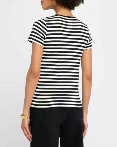 Majestic Filatures Soft Touch Crewneck Striped Jersey T-Shirt | Thumbnail 3 Majestic Filatures Soft Touch Crewneck Striped Jersey T-Shirt | Thumbnail 3