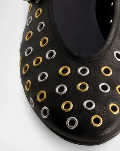 Bernardo Leather Grommet Mary Jane Ballerina Flats | Thumbnail 3 Bernardo Leather Grommet Mary Jane Ballerina Flats | Thumbnail 3
