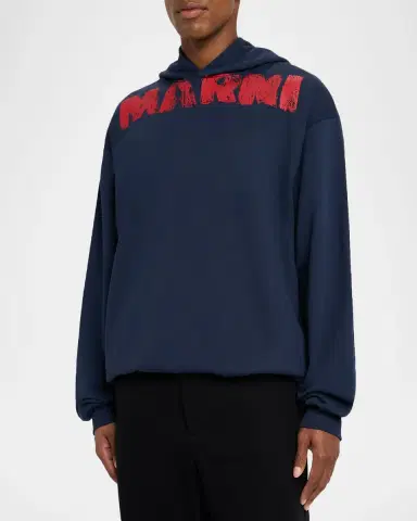 Marni Men's Spray Paint Logo Oversized Hoodie | Thumbnail 4 Marni Men's Spray Paint Logo Oversized Hoodie | Thumbnail 4