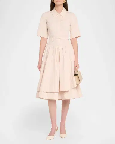 Co Short-Sleeve Belted A-line Dress | Thumbnail 5 Co Short-Sleeve Belted A-line Dress | Thumbnail 5