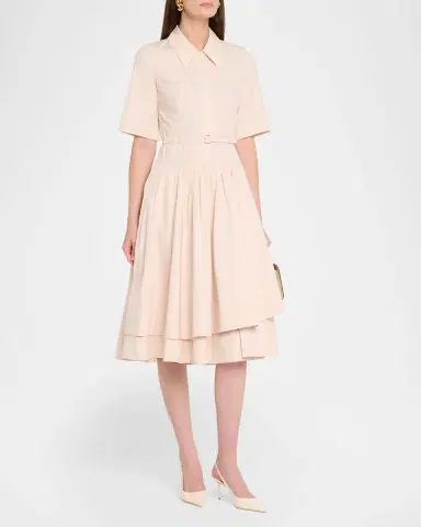 Co Short-Sleeve Belted A-line Dress | Thumbnail 7 Co Short-Sleeve Belted A-line Dress | Thumbnail 7