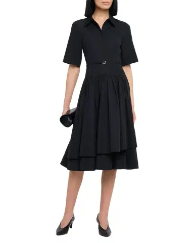 Co Short-Sleeve Belted A-line Dress | Thumbnail 1 Co Short-Sleeve Belted A-line Dress | Thumbnail 1
