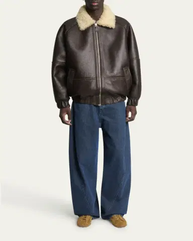 Jacquemus Men's Leather and Shearling Bomber Jacket | Thumbnail 6 Jacquemus Men's Leather and Shearling Bomber Jacket | Thumbnail 6