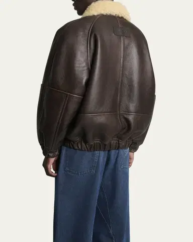 Jacquemus Men's Leather and Shearling Bomber Jacket | Thumbnail 7 Jacquemus Men's Leather and Shearling Bomber Jacket | Thumbnail 7