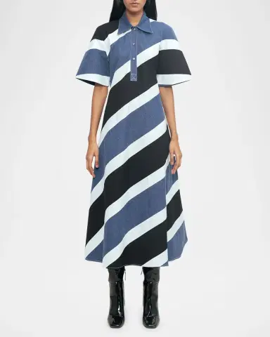 LOVEBIRDS Gravity Striped Cotton Midi Shirtdress | Thumbnail 2 LOVEBIRDS Gravity Striped Cotton Midi Shirtdress | Thumbnail 2