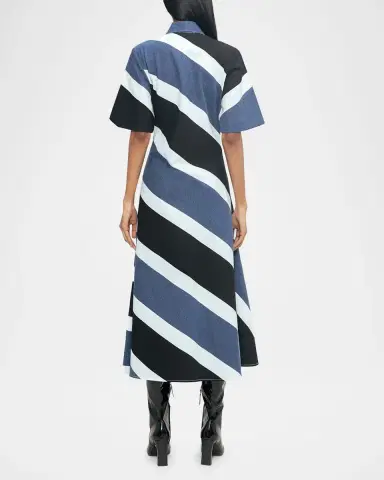 LOVEBIRDS Gravity Striped Cotton Midi Shirtdress | Thumbnail 3 LOVEBIRDS Gravity Striped Cotton Midi Shirtdress | Thumbnail 3
