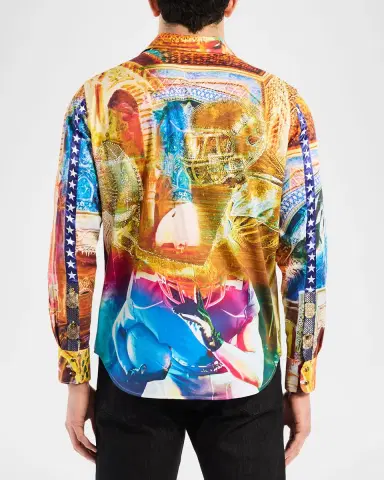 Robert Graham Men's Multicolor Crystal Football Sport Shirt | Thumbnail 2 Robert Graham Men's Multicolor Crystal Football Sport Shirt | Thumbnail 2