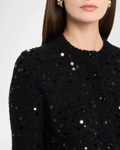 Dolce & Gabbana Sequined Wool Crop Crewneck Cardigan | Thumbnail 5 Dolce & Gabbana Sequined Wool Crop Crewneck Cardigan | Thumbnail 5