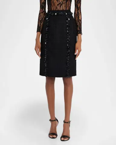 Dolce & Gabbana Sequined Stretch Matte Sheath Skirt | Thumbnail 4 Dolce & Gabbana Sequined Stretch Matte Sheath Skirt | Thumbnail 4