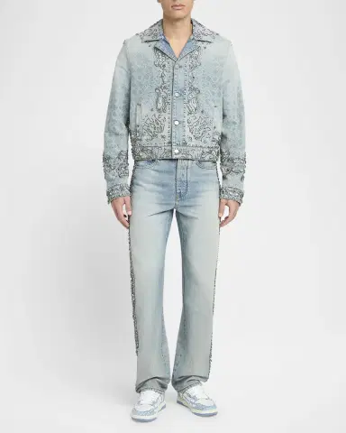 AMIRI Men's Crystal Bandana Denim Jacket | Thumbnail 2 AMIRI Men's Crystal Bandana Denim Jacket | Thumbnail 2