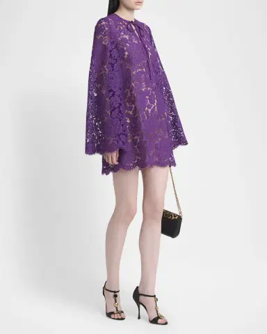Dolce & Gabbana Lace Long-Sleeve Mini Dress | Thumbnail 4 Dolce & Gabbana Lace Long-Sleeve Mini Dress | Thumbnail 4