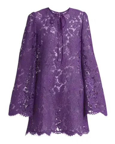Dolce & Gabbana Lace Long-Sleeve Mini Dress | Thumbnail 1 Dolce & Gabbana Lace Long-Sleeve Mini Dress | Thumbnail 1
