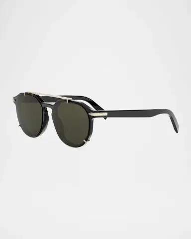 Dior Men's Diorblacksuit RI Round Acetate & Metal Sunglasses | Thumbnail 3 Dior Men's Diorblacksuit RI Round Acetate & Metal Sunglasses | Thumbnail 3