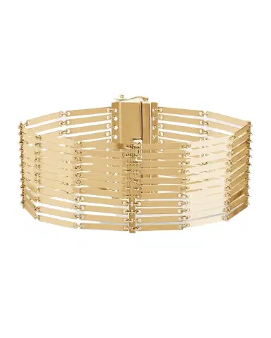 LANA Laser-Cut Rectangle Chainmail Bracelet in 14K Gold | Thumbnail 1 LANA Laser-Cut Rectangle Chainmail Bracelet in 14K Gold | Thumbnail 1