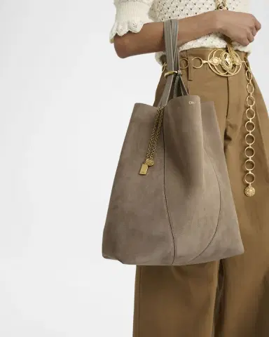 Chloé Spin Tote Bag in Suede | Thumbnail 2 Chloé Spin Tote Bag in Suede | Thumbnail 2
