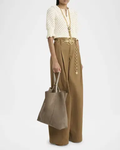 Chloé Spin Tote Bag in Suede | Thumbnail 5 Chloé Spin Tote Bag in Suede | Thumbnail 5