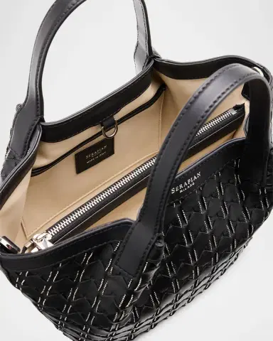 Serapian Mini Secret Mosaico Leather Microchain Tote Bag | Thumbnail 3 Serapian Mini Secret Mosaico Leather Microchain Tote Bag | Thumbnail 3