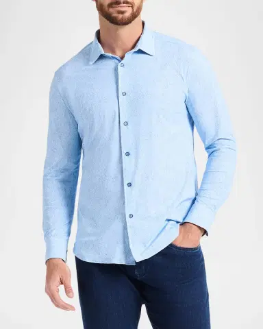 Robert Graham Men 's Thurston Tonal Paisley Knit Button-Down Shirt | Thumbnail 3 Robert Graham Men 's Thurston Tonal Paisley Knit Button-Down Shirt | Thumbnail 3
