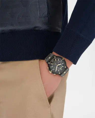 Ferragamo F-80 44mm Translucent Black Bioplastic Chronograph Watch | Thumbnail 4 Ferragamo F-80 44mm Translucent Black Bioplastic Chronograph Watch | Thumbnail 4