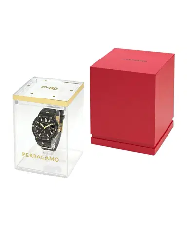 Ferragamo F-80 44mm Translucent Black Bioplastic Chronograph Watch | Thumbnail 1 Ferragamo F-80 44mm Translucent Black Bioplastic Chronograph Watch | Thumbnail 1
