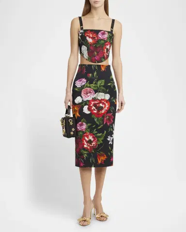 Dolce & Gabbana Anemone Floral Crop Corset Top | Thumbnail 2 Dolce & Gabbana Anemone Floral Crop Corset Top | Thumbnail 2