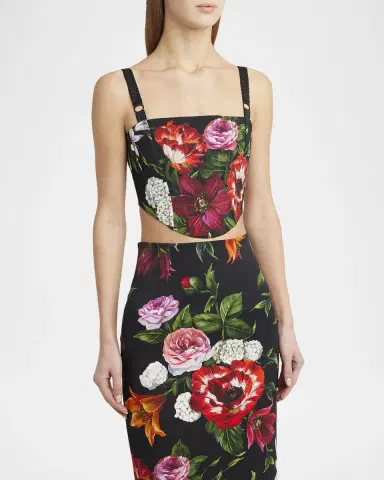 Dolce & Gabbana Anemone Floral Crop Corset Top | Thumbnail 4 Dolce & Gabbana Anemone Floral Crop Corset Top | Thumbnail 4