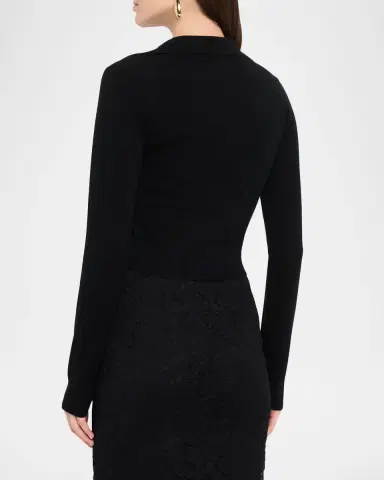 Dolce & Gabbana Cashmere Crop Henley Sweater | Thumbnail 3 Dolce & Gabbana Cashmere Crop Henley Sweater | Thumbnail 3