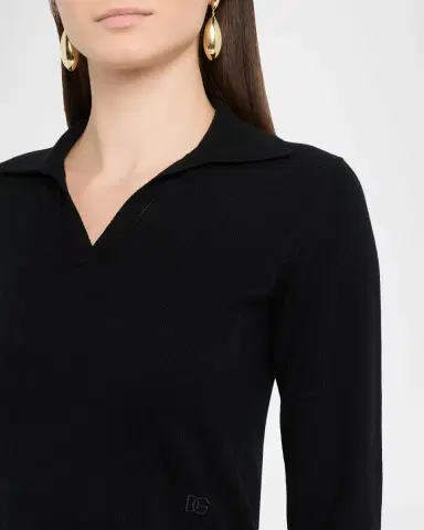 Dolce & Gabbana Cashmere Crop Henley Sweater | Thumbnail 5 Dolce & Gabbana Cashmere Crop Henley Sweater | Thumbnail 5