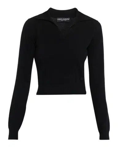 Dolce & Gabbana Cashmere Crop Henley Sweater | Thumbnail 1 Dolce & Gabbana Cashmere Crop Henley Sweater | Thumbnail 1
