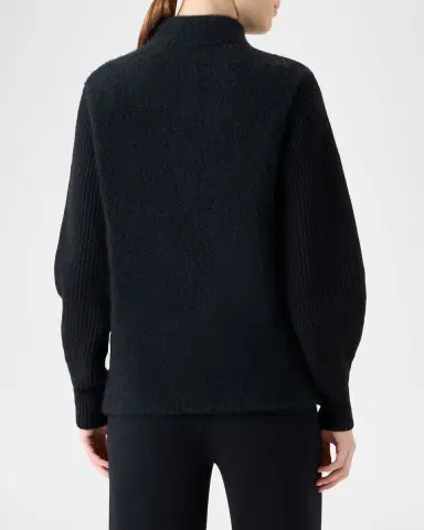 Akris Cashmere-Silk Boucle Zip Cardigan | Thumbnail 3 Akris Cashmere-Silk Boucle Zip Cardigan | Thumbnail 3