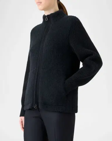 Akris Cashmere-Silk Boucle Zip Cardigan | Thumbnail 4 Akris Cashmere-Silk Boucle Zip Cardigan | Thumbnail 4