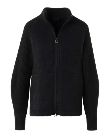 Akris Cashmere-Silk Boucle Zip Cardigan | Thumbnail 1 Akris Cashmere-Silk Boucle Zip Cardigan | Thumbnail 1