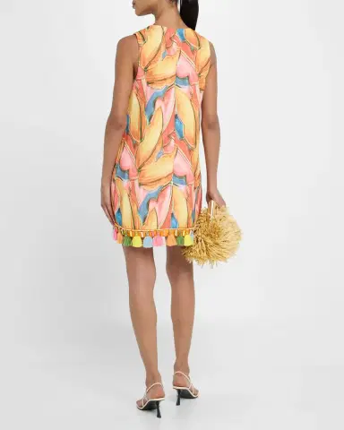 Badgley Mischka Collection Beaded Tassel-Trim Sleeveless Mini Dress | Thumbnail 3 Badgley Mischka Collection Beaded Tassel-Trim Sleeveless Mini Dress | Thumbnail 3