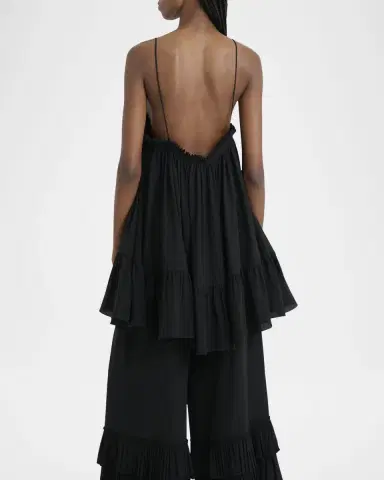 Chloé V-Neck Ruffle Mini Babydoll Dress | Thumbnail 3 Chloé V-Neck Ruffle Mini Babydoll Dress | Thumbnail 3