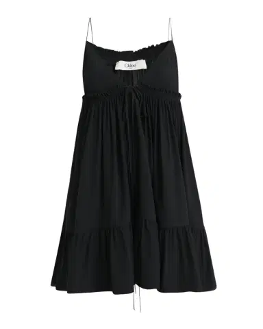 Chloé V-Neck Ruffle Mini Babydoll Dress | Thumbnail 1 Chloé V-Neck Ruffle Mini Babydoll Dress | Thumbnail 1