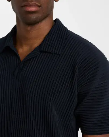 Homme Plissé Issey Miyake Men 's Pleated Johnny Collar Polo Shirt | Thumbnail 5 Homme Plissé Issey Miyake Men 's Pleated Johnny Collar Polo Shirt | Thumbnail 5