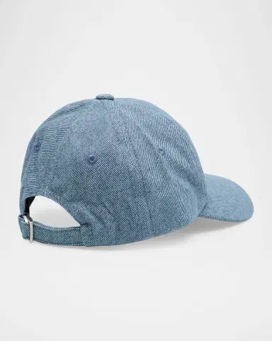 Jacquemus Men's Gadjo Denim Metal-Logo Baseball Cap | Thumbnail 2 Jacquemus Men's Gadjo Denim Metal-Logo Baseball Cap | Thumbnail 2