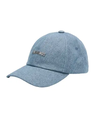 Jacquemus Men's Gadjo Denim Metal-Logo Baseball Cap | Thumbnail 1 Jacquemus Men's Gadjo Denim Metal-Logo Baseball Cap | Thumbnail 1