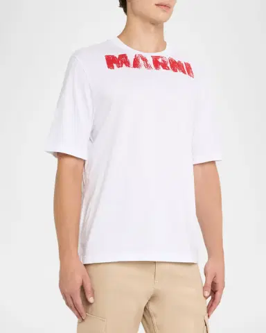 Marni Men's Spray Paint Logo Graphic T-Shirt | Thumbnail 4 Marni Men's Spray Paint Logo Graphic T-Shirt | Thumbnail 4