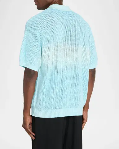 AMIRI Men's Cotton Knit Johnny Collar Polo Shirt | Thumbnail 3 AMIRI Men's Cotton Knit Johnny Collar Polo Shirt | Thumbnail 3