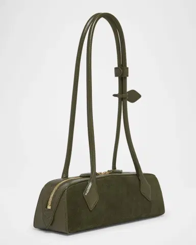 Alaïa Le Teckel Small Shoulder Bag in Suede and Leather | Thumbnail 2 Alaïa Le Teckel Small Shoulder Bag in Suede and Leather | Thumbnail 2