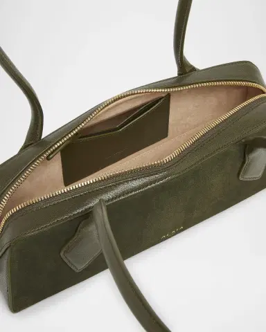 Alaïa Le Teckel Small Shoulder Bag in Suede and Leather | Thumbnail 3 Alaïa Le Teckel Small Shoulder Bag in Suede and Leather | Thumbnail 3