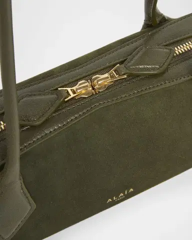 Alaïa Le Teckel Small Shoulder Bag in Suede and Leather | Thumbnail 5 Alaïa Le Teckel Small Shoulder Bag in Suede and Leather | Thumbnail 5