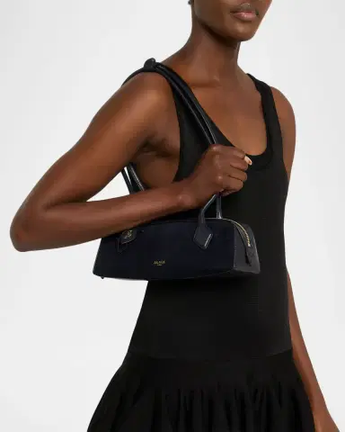 Alaïa Le Teckel Small Shoulder Bag in Suede and Leather | Thumbnail 6 Alaïa Le Teckel Small Shoulder Bag in Suede and Leather | Thumbnail 6