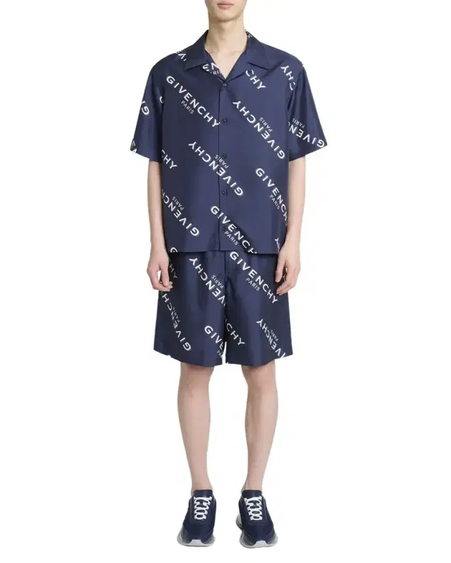 Men 's Silk All-Over Logo Bowling Shirt Men 's Silk All-Over Logo Bowling Shirt