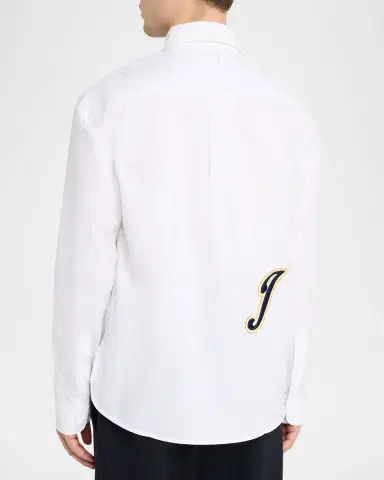 Jacquemus Men 's Simon Logo Patch Cotton Sport Shirt | Thumbnail 3 Jacquemus Men 's Simon Logo Patch Cotton Sport Shirt | Thumbnail 3