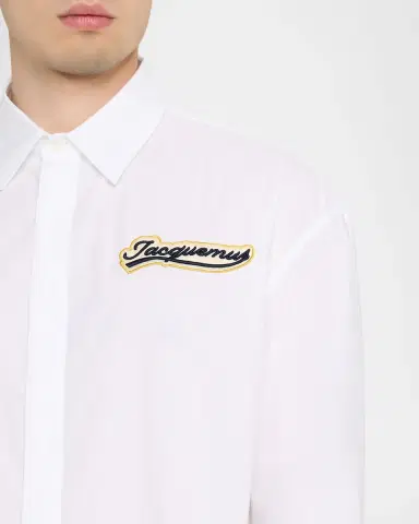 Jacquemus Men 's Simon Logo Patch Cotton Sport Shirt | Thumbnail 5 Jacquemus Men 's Simon Logo Patch Cotton Sport Shirt | Thumbnail 5