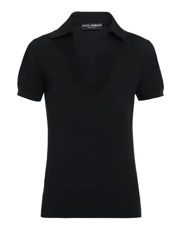 Short-Sleeve Cashmere Polo Shirt Short-Sleeve Cashmere Polo Shirt