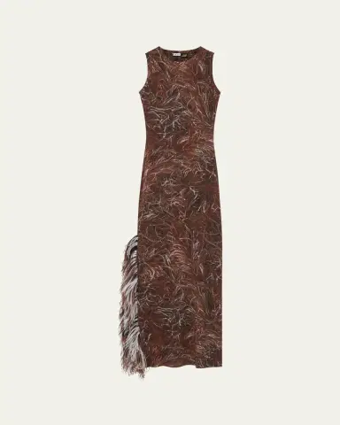 Loewe Feather Detail Tank Maxi Dress | Thumbnail 5 Loewe Feather Detail Tank Maxi Dress | Thumbnail 5